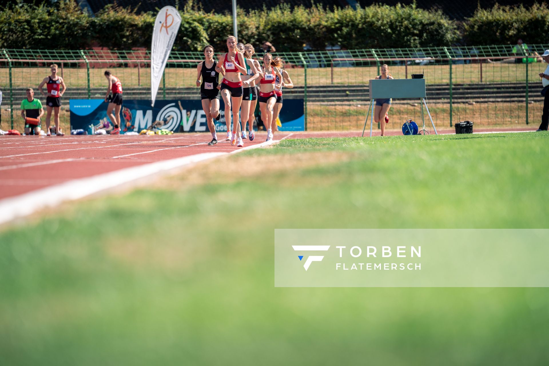 Marie Proepsting (VfL Eintracht Hannover), Jasmina Stahl (Hannover 96), Jana Schluesche (VfL Eintracht Hannover) am 02.07.2022 waehrend den NLV+BLV Leichtathletik-Landesmeisterschaften im Jahnstadion in Goettingen (Tag 1)